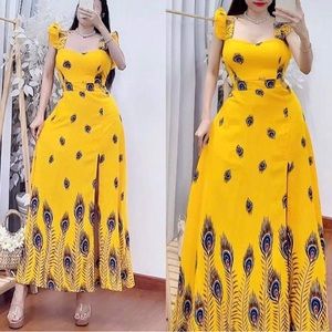 NWT- VIETNAM PADDED RUFFLE SLEEVE DRESS